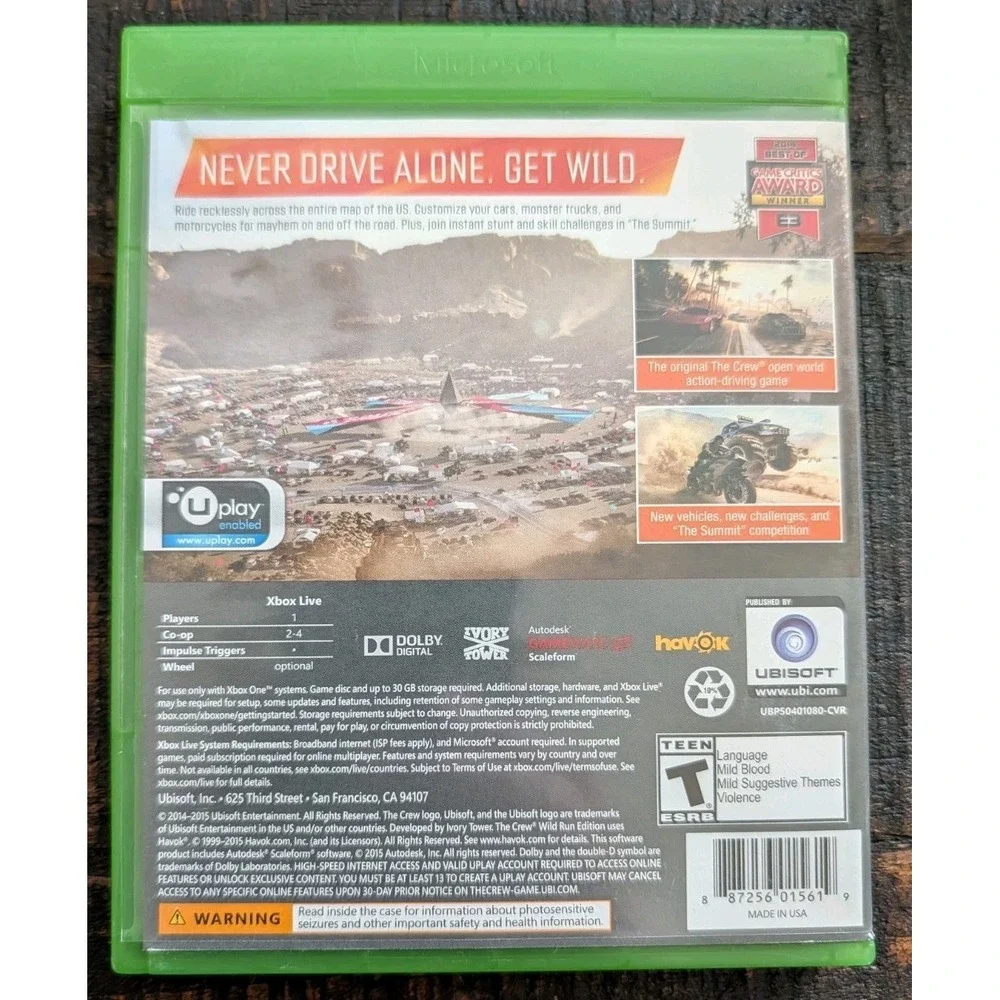 The Crew: Wild Run Edition - Xbox One - W/ Manual